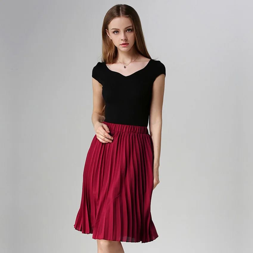 Women Chiffon Pleated Skirt Vintage High Waist Tutu Skirts Womens Saia Midi Rokken Summer Style Jupe Femme Skirt
Women Chiffon Pleated Skirt Vintage High Waist Tutu Skirts Womens Saia Midi Rokken Summer Style Jupe Femme Skirt