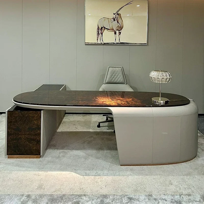 Modern corner large class desk, simple and luxurious, minimalist boss computer study and writing
Modern corner large class desk, simple and luxurious, minimalist boss computer study and writing
