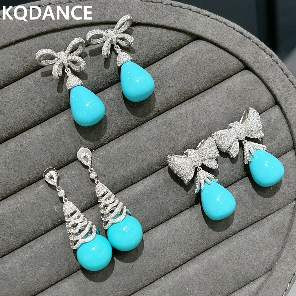 KQDANCE Solid 925 Silver High Carbon Diamond Pear Cut Blue Turquoise Gemstone Long Water Drop Earrings For Women Anniversary
KQDANCE Solid 925 Silver High Carbon Diamond Pear Cut Blue Turquoise Gemstone Long Water Drop Earrings For Women Anniversary
