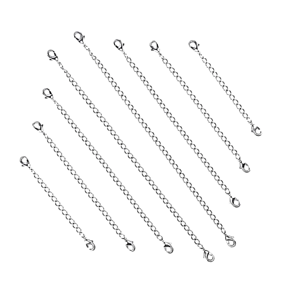 8pcs Stainless Steel Chain Set 15cm 10cm 7cm 5cm Extender Lobster Clasp Necklace Bracelet Jewelry Supplies DIY Findings
8pcs Stainless Steel Chain Set 15cm 10cm 7cm 5cm Extender Lobster Clasp Necklace Bracelet Jewelry Supplies DIY Findings
