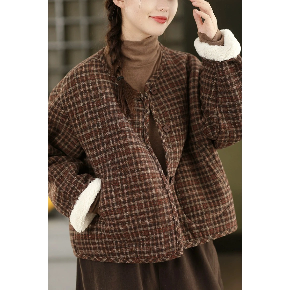 Зимнее шерстяное пальто в клетку Thiened, с теплой хлопковой подкладкой, круглой горловиной, на одной пуговице...
Зимнее шерстяное пальто в клетку Thiened, с теплой хлопковой подкладкой, круглой горловиной, на одной пуговице...