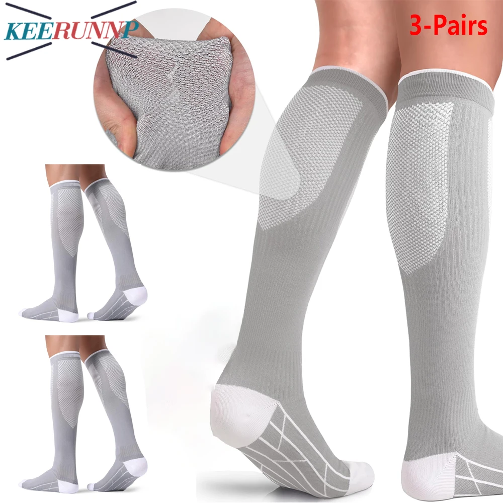 KEERUNNP 3Pairs Sport Knee High 15-20 mmHg Compression Socks,Workout & Flight Socks,BlackGray/GrayWhite/DarkBlue,S/M,L/XL
KEERUNNP 3Pairs Sport Knee High 15-20 mmHg Compression Socks,Workout & Flight Socks,BlackGray/GrayWhite/DarkBlue,S/M,L/XL