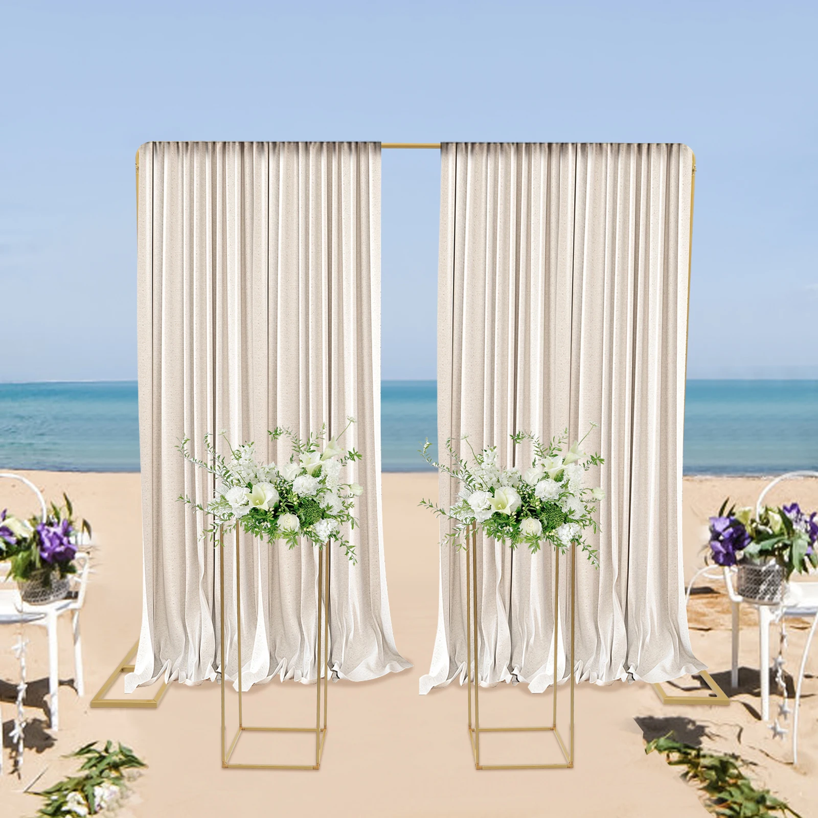 2 * 2m Gold Balloon Stand with 2 pcs 27 * 27 * 80cm square Flower Stands, Metal Wedding Stand, Wedding Backdrop Stand
2 * 2m Gold Balloon Stand with 2 pcs 27 * 27 * 80cm square Flower Stands, Metal Wedding Stand, Wedding Backdrop Stand