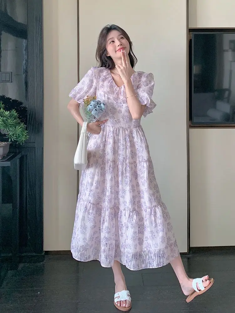 Women French Short Sleeve Pullover Dress 2026 Summer New Flower Print Loose Dresses Female V-neck A-line Vestidos U199
Women French Short Sleeve Pullover Dress 2026 Summer New Flower Print Loose Dresses Female V-neck A-line Vestidos U199