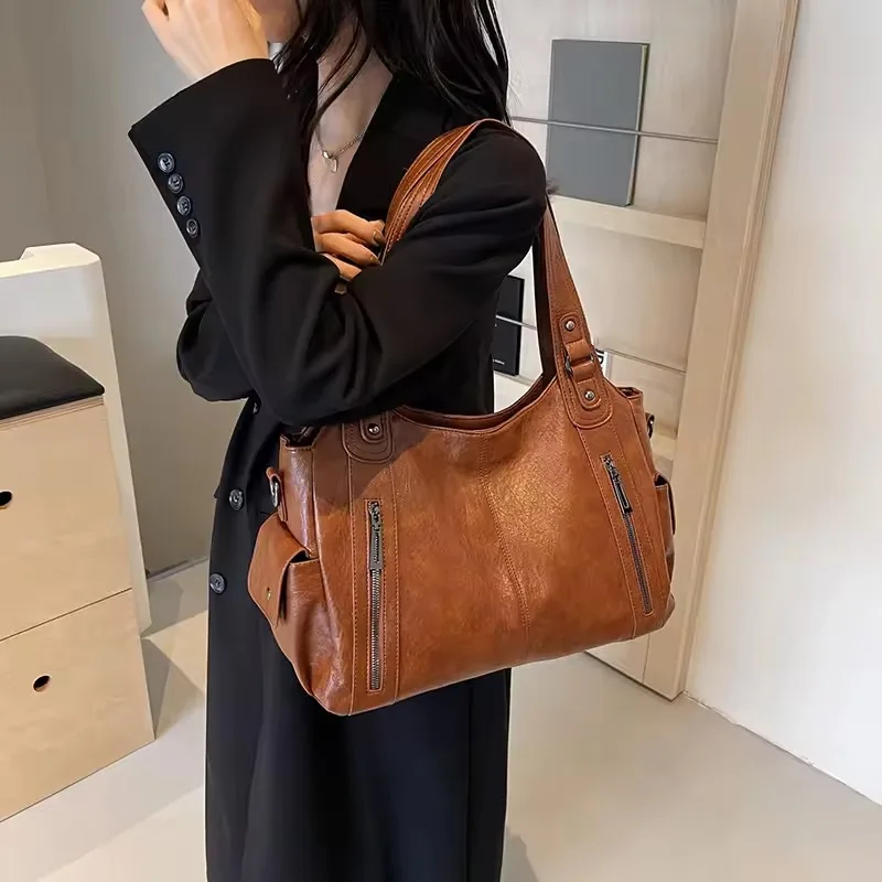 Women's Soft PU Leather Shoulder Bag with Internal Compartment High Capacity Fashion Zipper Crossbody Tote Handbag
Women's Soft PU Leather Shoulder Bag with Internal Compartment High Capacity Fashion Zipper Crossbody Tote Handbag