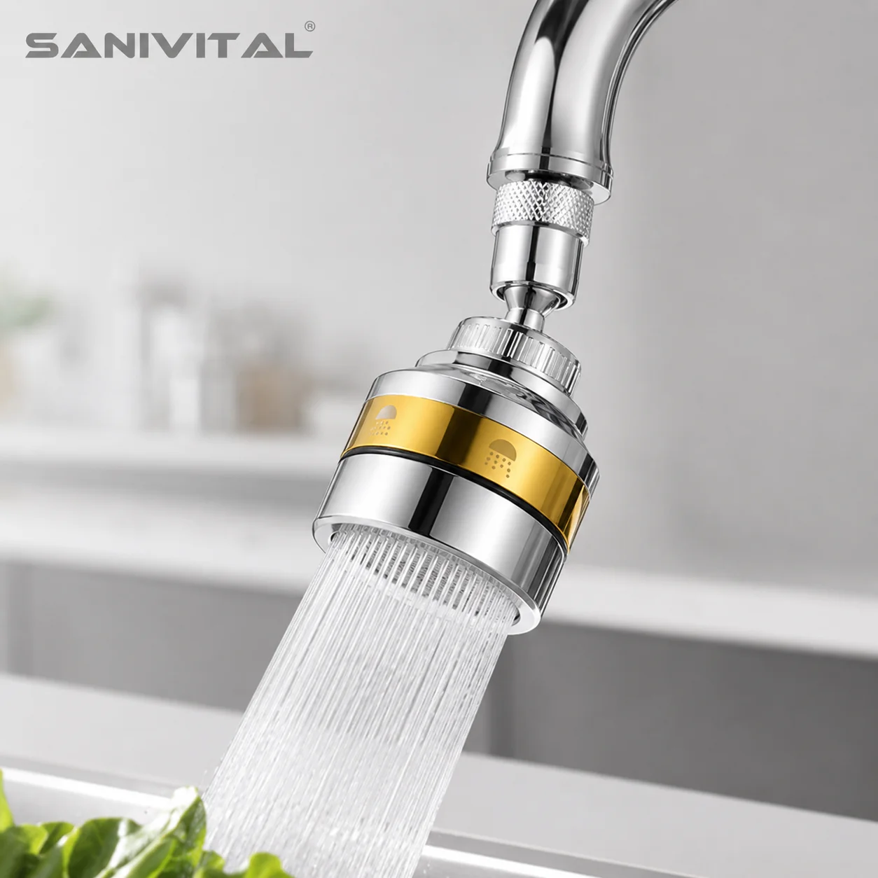 SANIVITAL 360° Swivel Kitchen Faucet Aerator 2-Mode Anti-Splash Water Saving Tap Filter for Sink
SANIVITAL 360° Swivel Kitchen Faucet Aerator 2-Mode Anti-Splash Water Saving Tap Filter for Sink