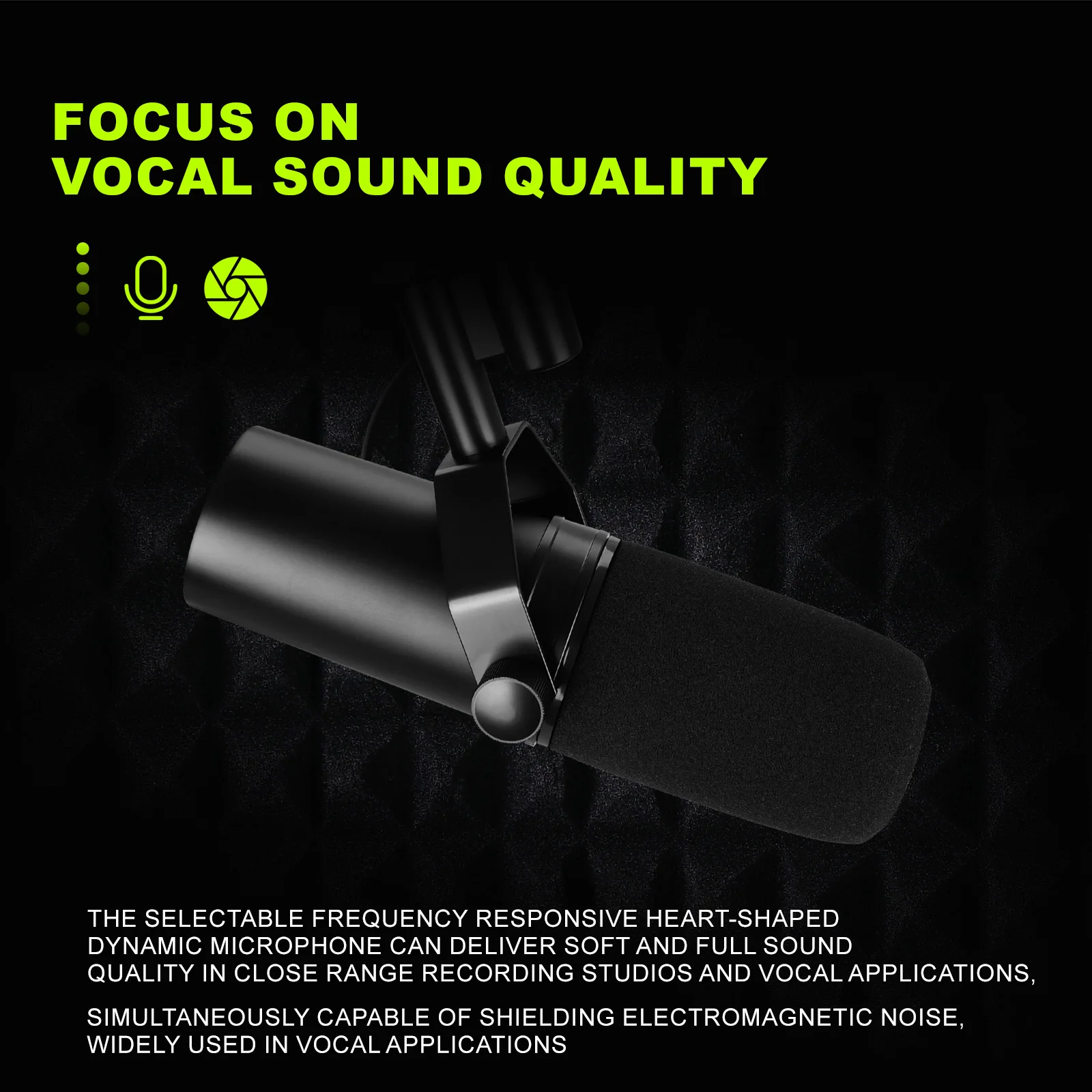 Professional heart-shaped dynamic microphone- XLR connection, for recording studio, live performances, podcasts and recording
Professional heart-shaped dynamic microphone- XLR connection, for recording studio, live performances, podcasts and recording