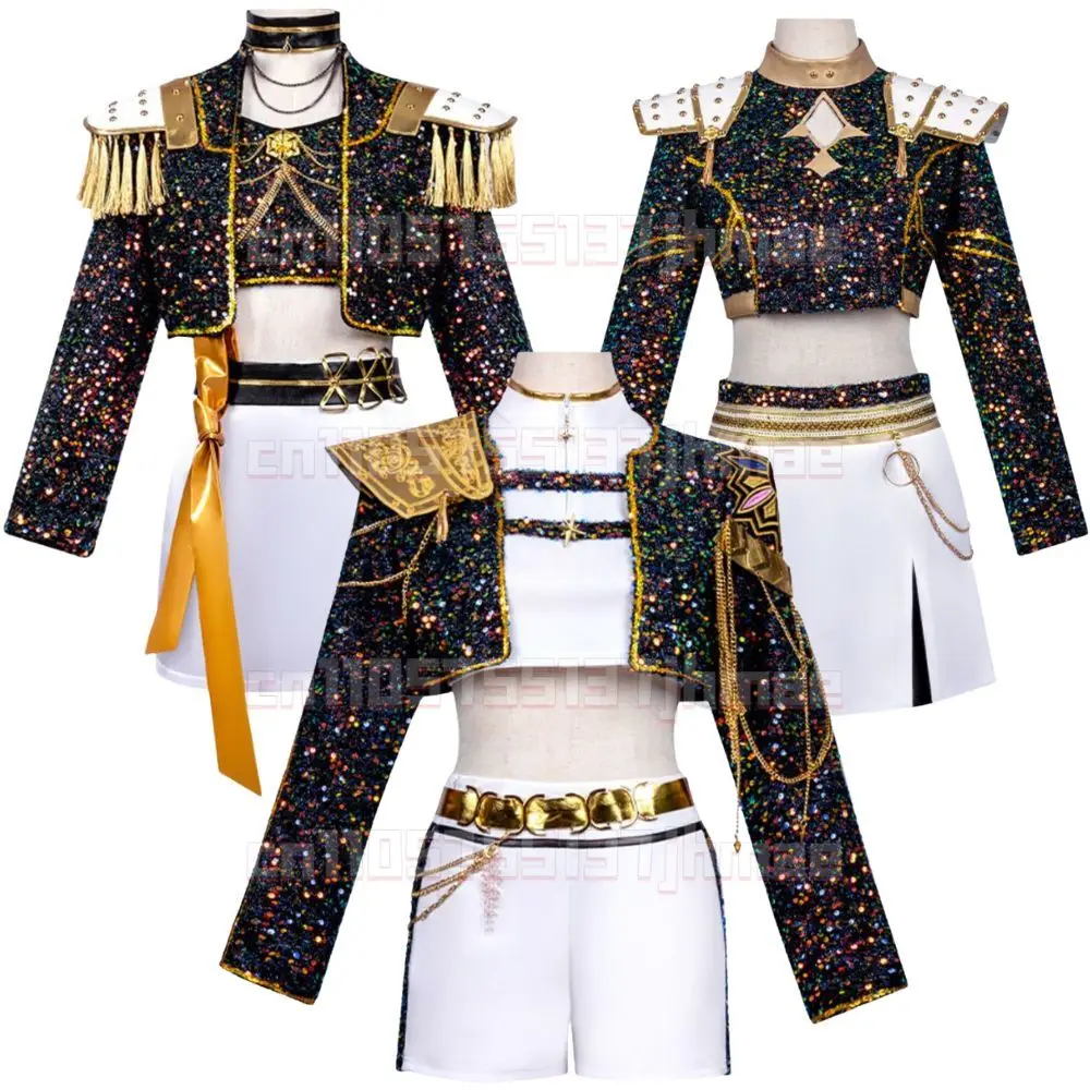 Kids Girls Rumi Zoey Mira Demon Hunters Kpop Cosplay Fantasia Costume for Children Idol Roleplay Outfit Halloween Carnival Suit
Kids Girls Rumi Zoey Mira Demon Hunters Kpop Cosplay Fantasia Costume for Children Idol Roleplay Outfit Halloween Carnival Suit