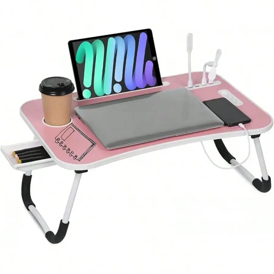 Foldable Laptop Table For Bed - Portable Adjustable Desk With Cup Holder,Storage Drawer - Multi-Function Laptop Tray For Sofa,Floor & Outdoor Use (Black)
Foldable Laptop Table For Bed - Portable Adjustable Desk With Cup Holder,Storage Drawer - Multi-Function Laptop Tray For Sofa,Floor & Outdoor Use (Black)