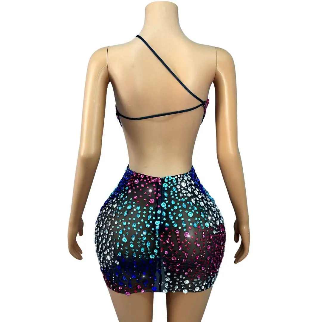 Pintupian Colorful Gradient Rhinestone Halter Neck Cutout Sheer Mesh Dress Perfect for Birthday Parties and Festival Nights
Pintupian Colorful Gradient Rhinestone Halter Neck Cutout Sheer Mesh Dress Perfect for Birthday Parties and Festival Nights