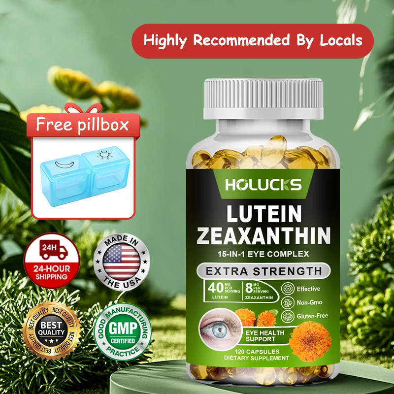 Advanced Lutein & Zeaxanthin Capsules, with Vitamin C, Support Macular Health & Sharp Vision, Lens Clarity & Night Vision
Advanced Lutein & Zeaxanthin Capsules, with Vitamin C, Support Macular Health & Sharp Vision, Lens Clarity & Night Vision