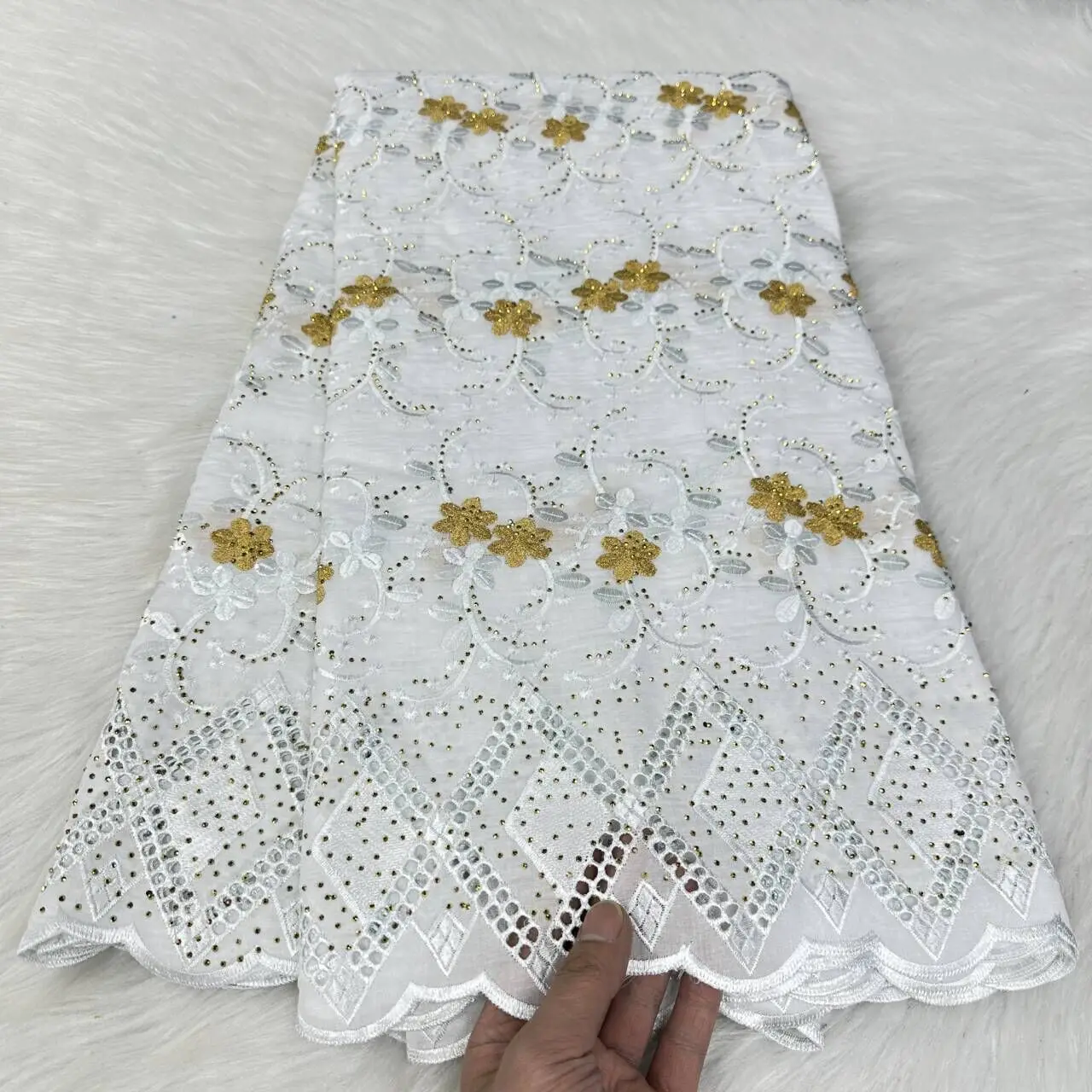 Cotton Swiss Lace Embroidery with Stones, High Quality Voile, New African Fabrics , 5 Yards, 2023
Cotton Swiss Lace Embroidery with Stones, High Quality Voile, New African Fabrics , 5 Yards, 2023