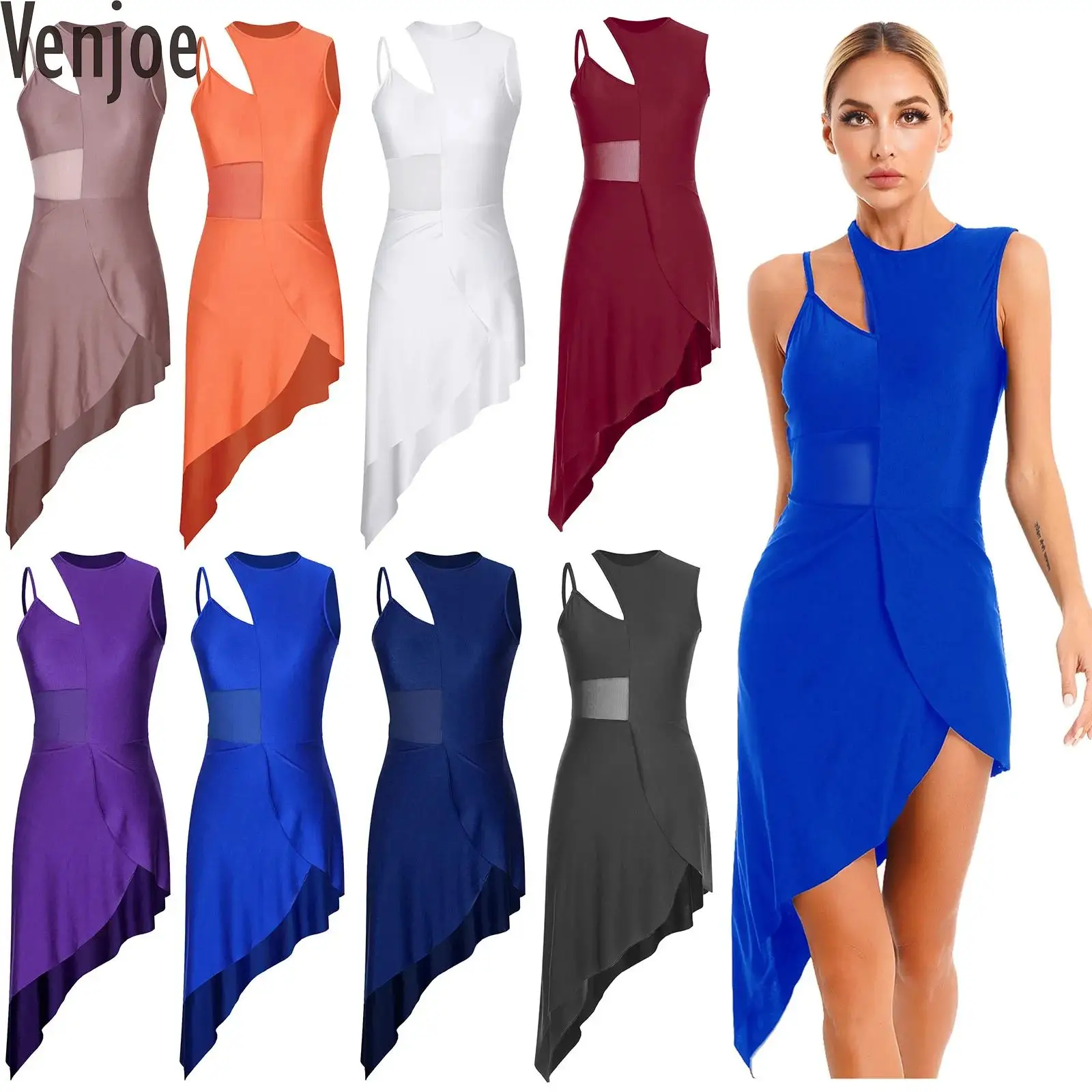 Womens Modern Lyrical Dance Dress Sleeveless Ballet Dance Leotard Dress Performance Dance Costume Sheer Mesh Ballroom Dancewear
Womens Modern Lyrical Dance Dress Sleeveless Ballet Dance Leotard Dress Performance Dance Costume Sheer Mesh Ballroom Dancewear