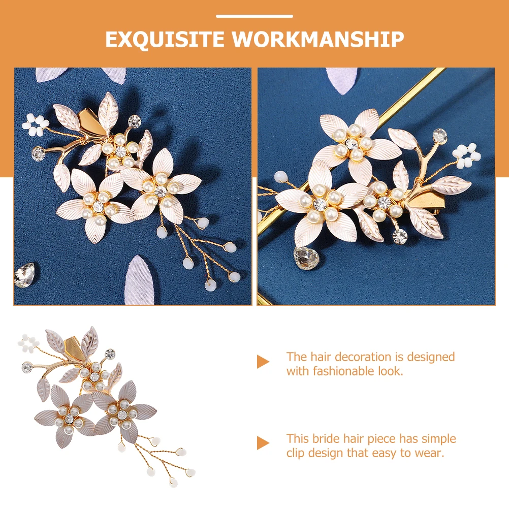 Gold Hair Clips Wedding Bridal Accessories Rhinestone Pearl Hairpins Stable Side Hairpieces Zinc Alloy Flower Design For
Gold Hair Clips Wedding Bridal Accessories Rhinestone Pearl Hairpins Stable Side Hairpieces Zinc Alloy Flower Design For