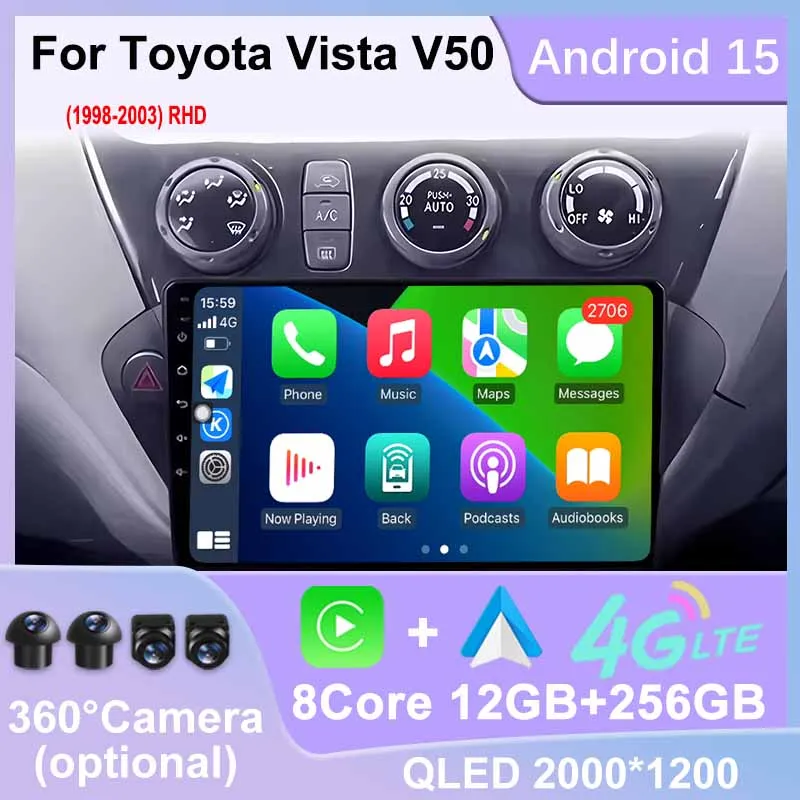 Bluetooth Car Radio For Toyota Vista V50 1998 - 2003 RHD Carplay Auto Multimedia Video DSP Player GPS Navigation Stereo 4G WiFi
Bluetooth Car Radio For Toyota Vista V50 1998 - 2003 RHD Carplay Auto Multimedia Video DSP Player GPS Navigation Stereo 4G WiFi