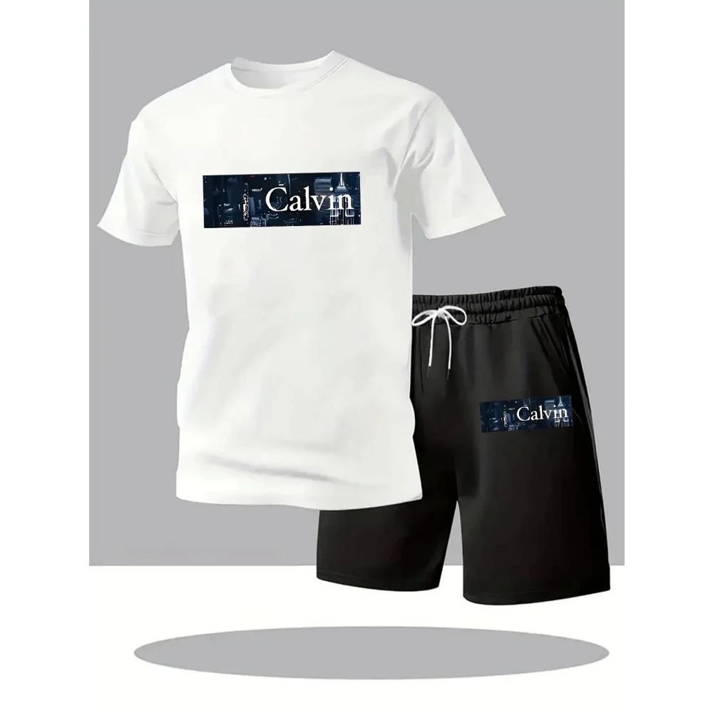 New Men's Short Sleeved T-shirt+shorts Sports Suit Personalized Design Letter Print Summer Casual Loose Home 2-piece Set
New Men's Short Sleeved T-shirt+shorts Sports Suit Personalized Design Letter Print Summer Casual Loose Home 2-piece Set