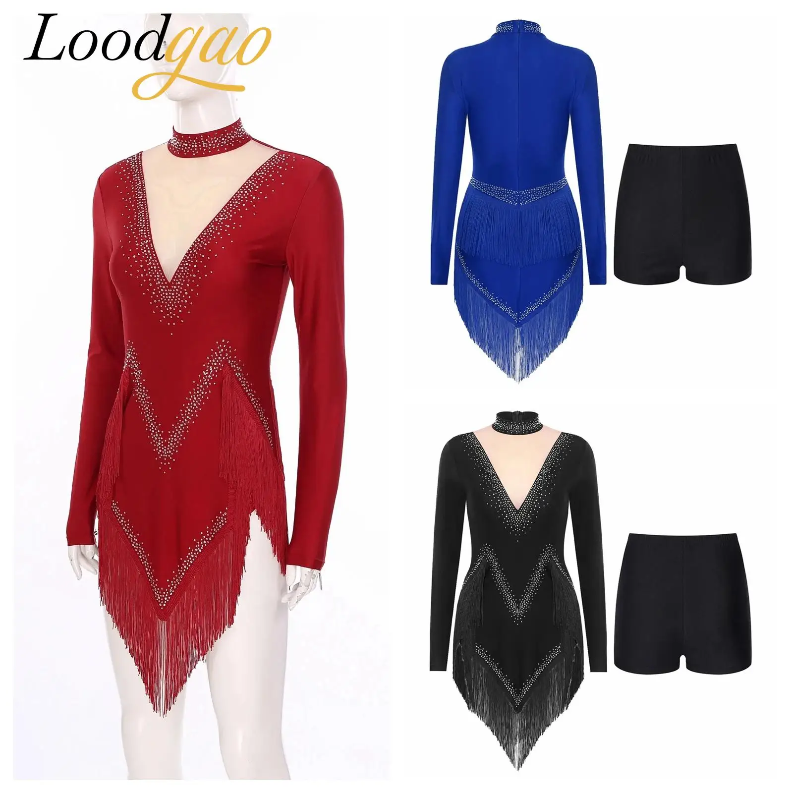 Women Fringed Latin Dance Leotard Fringe Chacha Tango Jumpsuit Dress + Shorts Irregular Hem Tassel Salsa Samba Ballroom Costume
Women Fringed Latin Dance Leotard Fringe Chacha Tango Jumpsuit Dress + Shorts Irregular Hem Tassel Salsa Samba Ballroom Costume