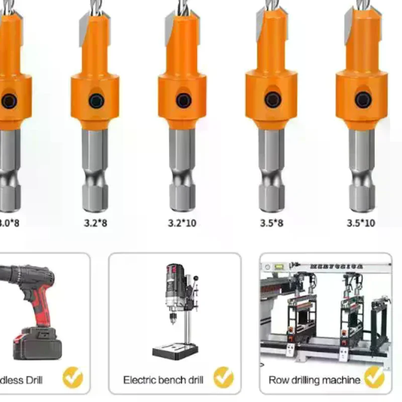 5/7PCS Shank HSS Woodworking Countersink Router Bit Screw Extractor Remon Demolition For Wood Milling Cutter
5/7PCS Shank HSS Woodworking Countersink Router Bit Screw Extractor Remon Demolition For Wood Milling Cutter