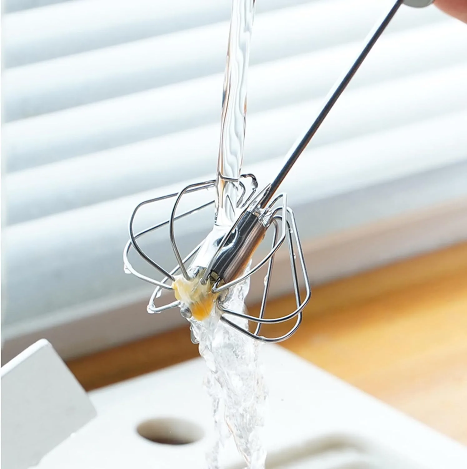 Semi-Automatic Egg Whisk - Manual Rotary Beater, Press Handle to Spin, Multi-Purpose Kitchen Tool
Semi-Automatic Egg Whisk - Manual Rotary Beater, Press Handle to Spin, Multi-Purpose Kitchen Tool