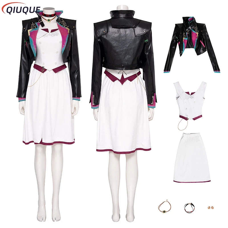 Powder Cosplay Costume Halloween Party Dance Dress PU Leather Jacket Tops Skirt Necklace Earrings
Powder Cosplay Costume Halloween Party Dance Dress PU Leather Jacket Tops Skirt Necklace Earrings