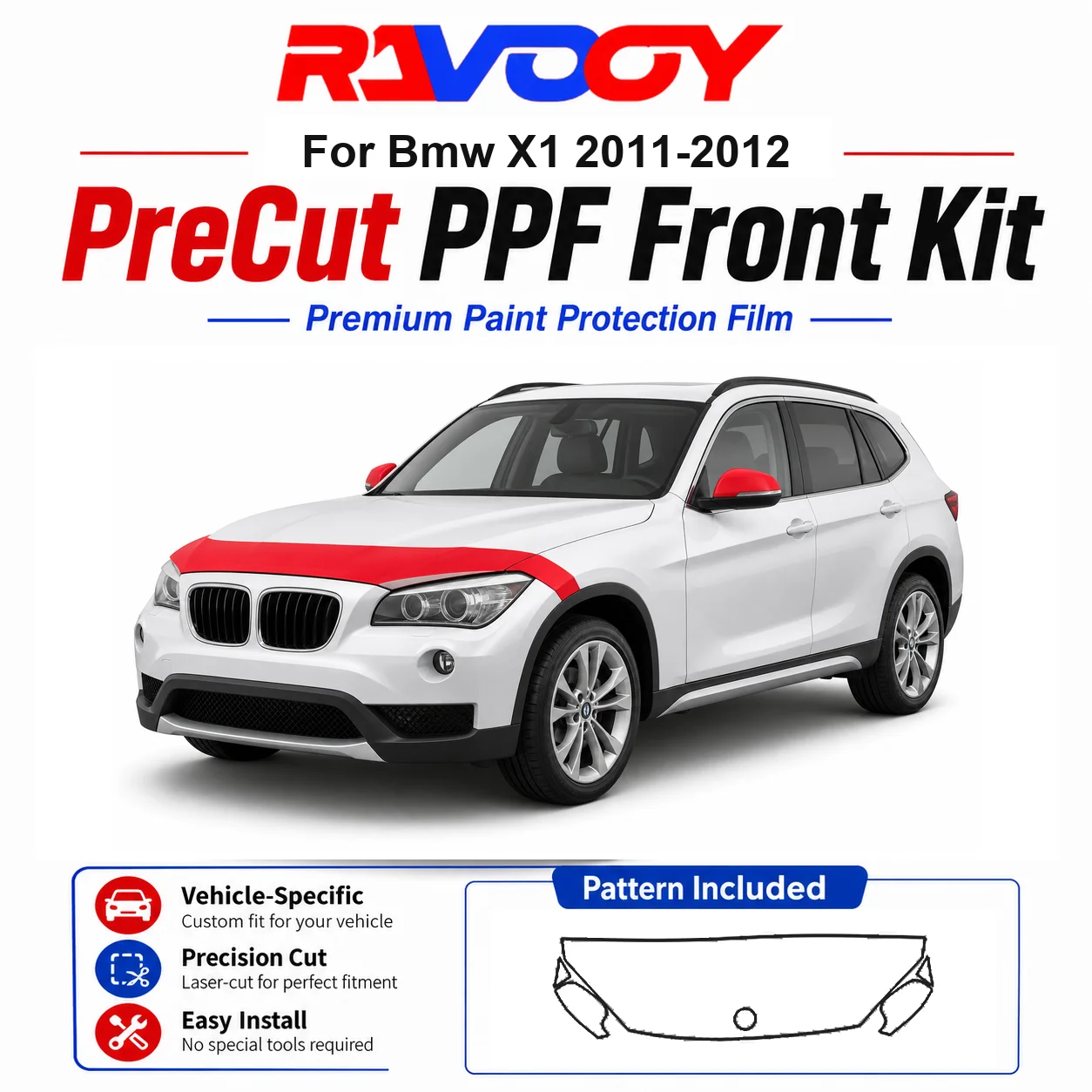 8.5mil TPU Precut PPF Kit For BMW X1 2011-2012 - Hood, Partial Fenders & Full Mirror Set - Self-Healing Gloss Clear Bra Film
8.5mil TPU Precut PPF Kit For BMW X1 2011-2012 - Hood, Partial Fenders & Full Mirror Set - Self-Healing Gloss Clear Bra Film