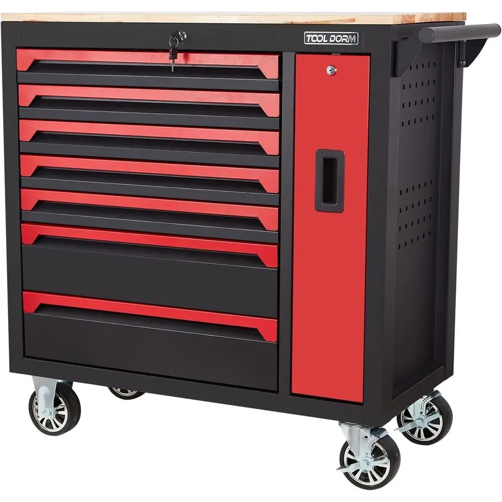 36.2-Inch 7-Drawer Rolling Tool Cabinet with Vertical Drawer and Lockable System
36.2-Inch 7-Drawer Rolling Tool Cabinet with Vertical Drawer and Lockable System