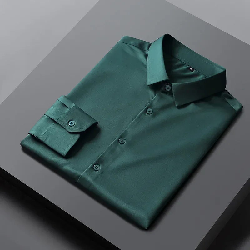 Casual Men's Dress Shirt Long Sleeve Luxury Ice Silk Slim Fit Fashion Western Design Button Up Shirt Men Shirts Summer
Casual Men's Dress Shirt Long Sleeve Luxury Ice Silk Slim Fit Fashion Western Design Button Up Shirt Men Shirts Summer
