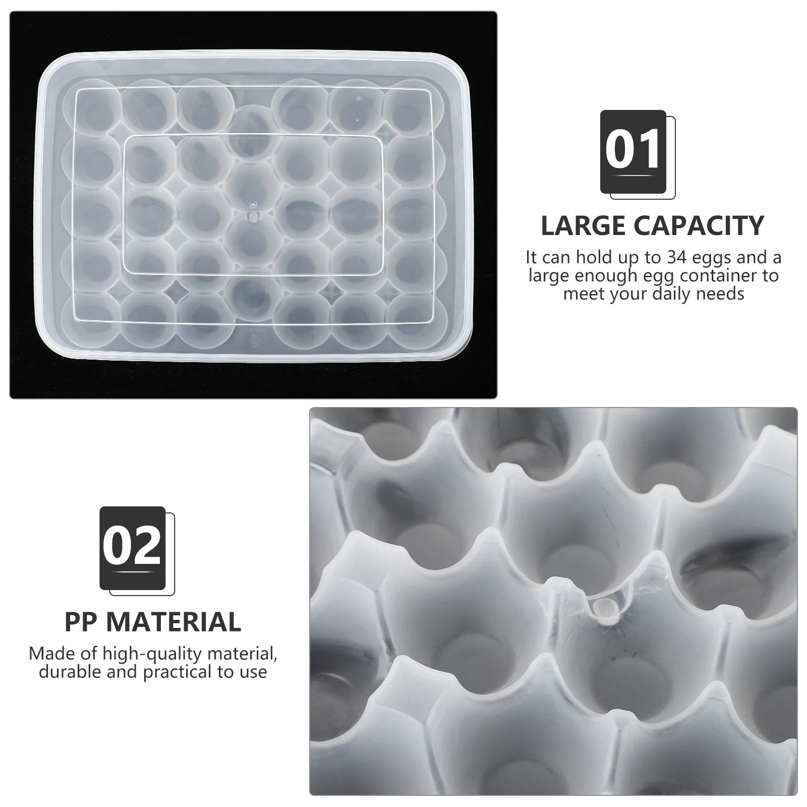 34 Grids Preservation Box Eggs Holder Lid Transparent Keeps Fresh Saves Space Plastic Container Refrigerator Storage Home
34 Grids Preservation Box Eggs Holder Lid Transparent Keeps Fresh Saves Space Plastic Container Refrigerator Storage Home