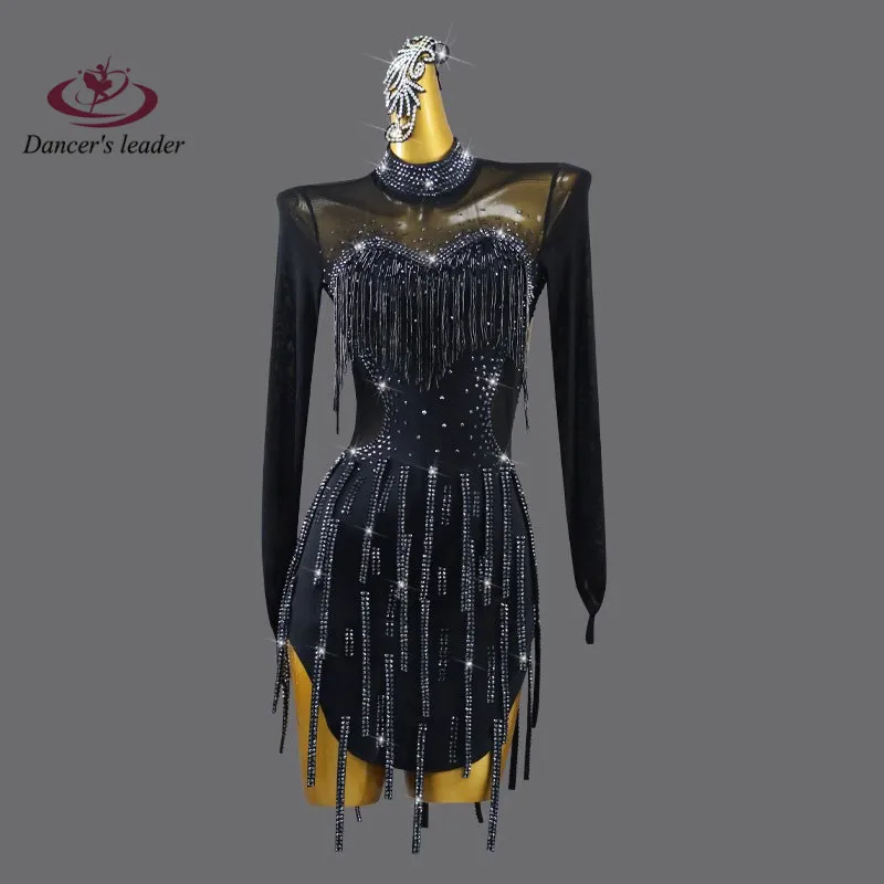 Latin dance Dress High end Customized Super Flash Rhinestone Mesh Chacha Tango Women's Stage Professional Clothing
Latin dance Dress High end Customized Super Flash Rhinestone Mesh Chacha Tango Women's Stage Professional Clothing