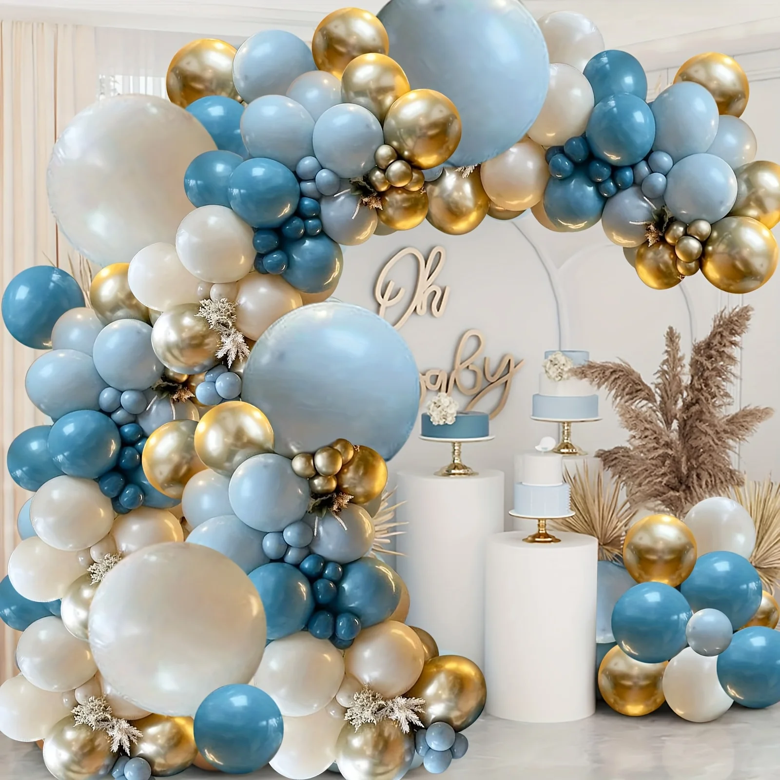 136pcs Pastel Dusty Blue Balloons Garland Kit with Royal Blue Sand White And Metallic Gold Latex Balloons for Birthday Wedding Anniversary Boy Or Bridal Shower Party Decorations
136pcs Pastel Dusty Blue Balloons Garland Kit with Royal Blue Sand White And Metallic Gold Latex Balloons for Birthday Wedding Anniversary Boy Or Bridal Shower Party Decorations