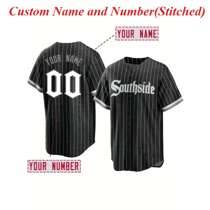 Customized Name & Number Men's Embroidery Baseball Jersey Chicago White Black And White Stripes Personalized Short Sleeve Shirts
Customized Name & Number Men's Embroidery Baseball Jersey Chicago White Black And White Stripes Personalized Short Sleeve Shirts