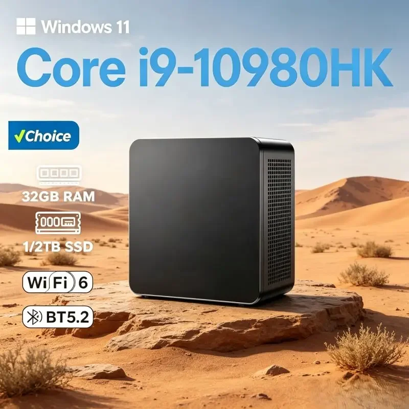 Powerful Core I9 10980HK High Speed Pocket Mini PC Tiny Host Win11 16GB RAM Large SSD WiFi6 BT5.2 4K 60Hz RGB Signal Output
Powerful Core I9 10980HK High Speed Pocket Mini PC Tiny Host Win11 16GB RAM Large SSD WiFi6 BT5.2 4K 60Hz RGB Signal Output