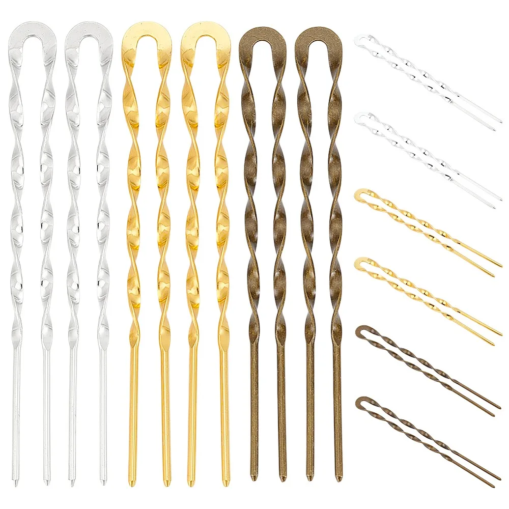 6Pcs 3 Colors Brass Hair Forks for Women Hair Accessories Mixed Color 146x14.5x4mm 2pcs/color
6Pcs 3 Colors Brass Hair Forks for Women Hair Accessories Mixed Color 146x14.5x4mm 2pcs/color