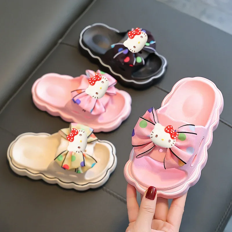 Sanrio hello kitty, новые летние модные нескользящие домашние тапочки с бантом для девочек, женская пляжная обувь на платформе, сандалии
Sanrio hello kitty, новые летние модные нескользящие домашние тапочки с бантом для девочек, женская пляжная обувь на платформе, сандалии