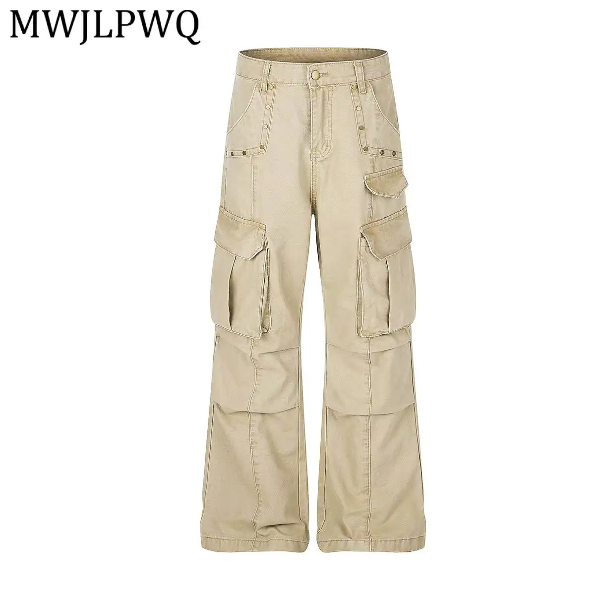 MWJLPWQ Metal Rivet Decor Patch Multi Layer Cargo Pants Pocket High Waist Washed Wide Leg Unisex Vintage Street Trousers 17107
MWJLPWQ Metal Rivet Decor Patch Multi Layer Cargo Pants Pocket High Waist Washed Wide Leg Unisex Vintage Street Trousers 17107