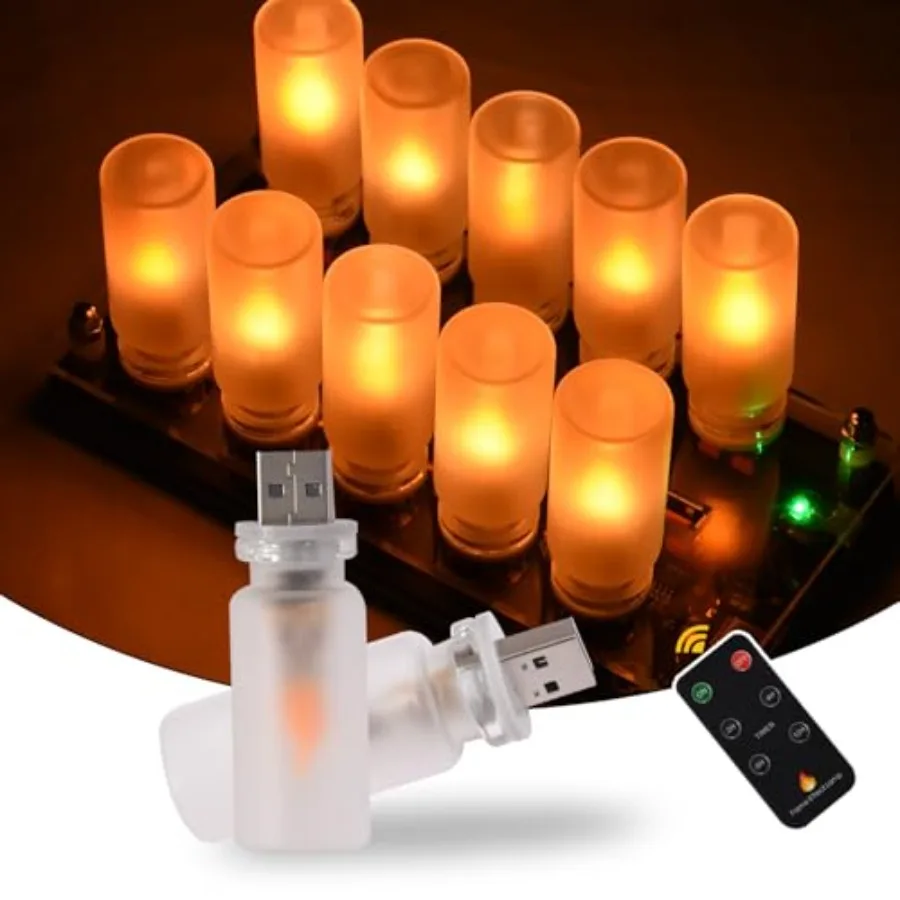 Portable USB Night Light Bulb, Flame Effect Lamp with Remote Control and Timer, Car Interior Ambient Lights, Mini USB Retro Gla
Portable USB Night Light Bulb, Flame Effect Lamp with Remote Control and Timer, Car Interior Ambient Lights, Mini USB Retro Gla