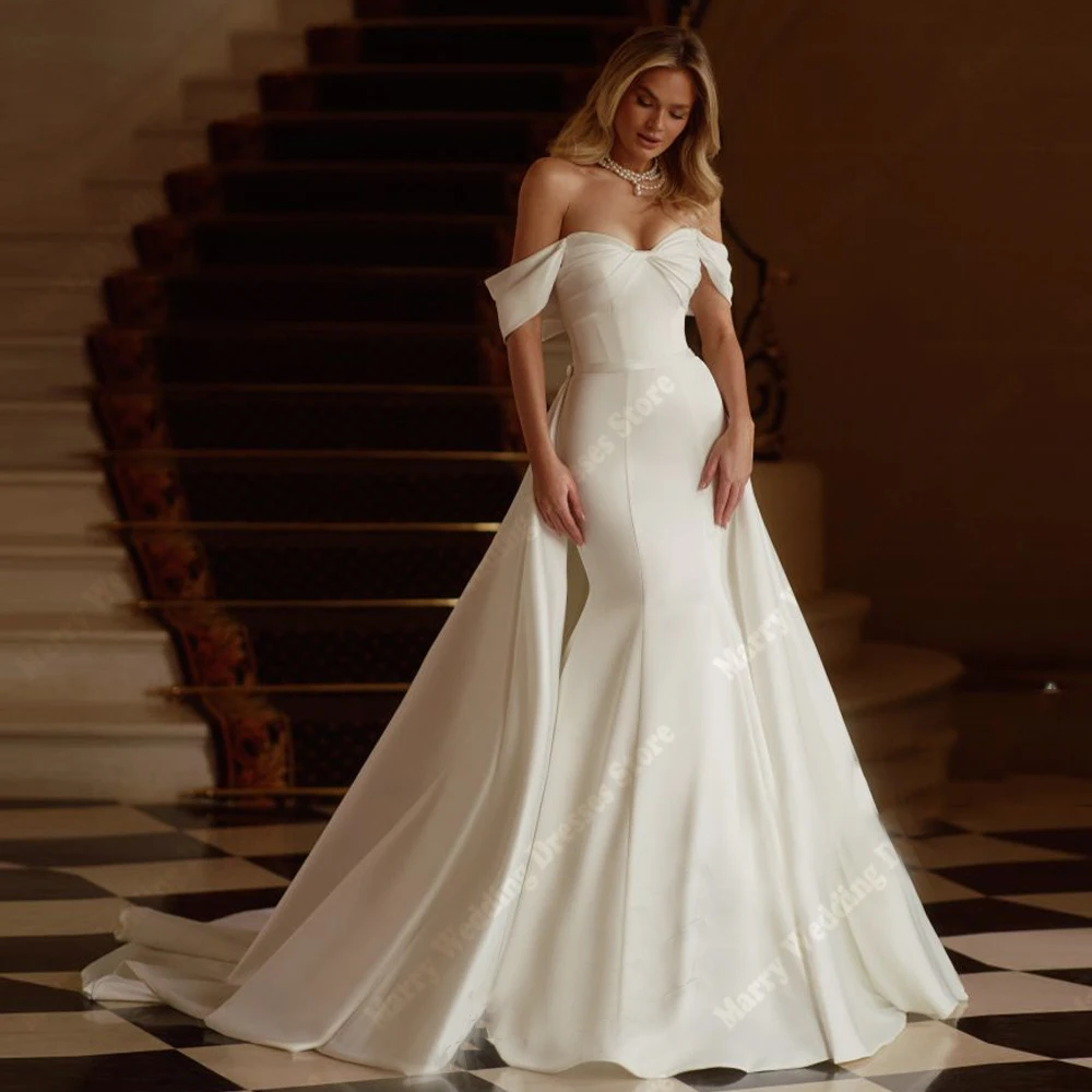2025 Elegant Mermaid Women Wedding Dresses Off The Shoulder Sweetheart Collar Bride Gowns Backless Vestidos De Novia Customized
2025 Elegant Mermaid Women Wedding Dresses Off The Shoulder Sweetheart Collar Bride Gowns Backless Vestidos De Novia Customized