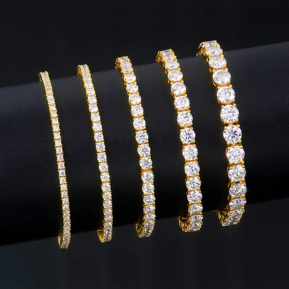 CxsJeremy Moissanite Tennis Bracelet 2-6mm 925 Sterling Silver Yellow Gold Plated Diamond Chain Women Men Luxury Jewelry Gifts
CxsJeremy Moissanite Tennis Bracelet 2-6mm 925 Sterling Silver Yellow Gold Plated Diamond Chain Women Men Luxury Jewelry Gifts