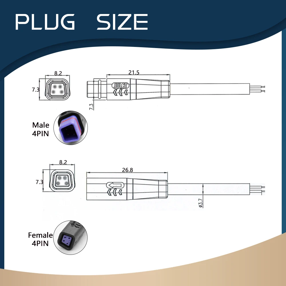 Julet Ebike Waterproof Shaped Connector Cable 2/3/4/5/6/8Pin Conversion Convert Line For Electric E-Bike Throttle Display Light
Julet Ebike Waterproof Shaped Connector Cable 2/3/4/5/6/8Pin Conversion Convert Line For Electric E-Bike Throttle Display Light