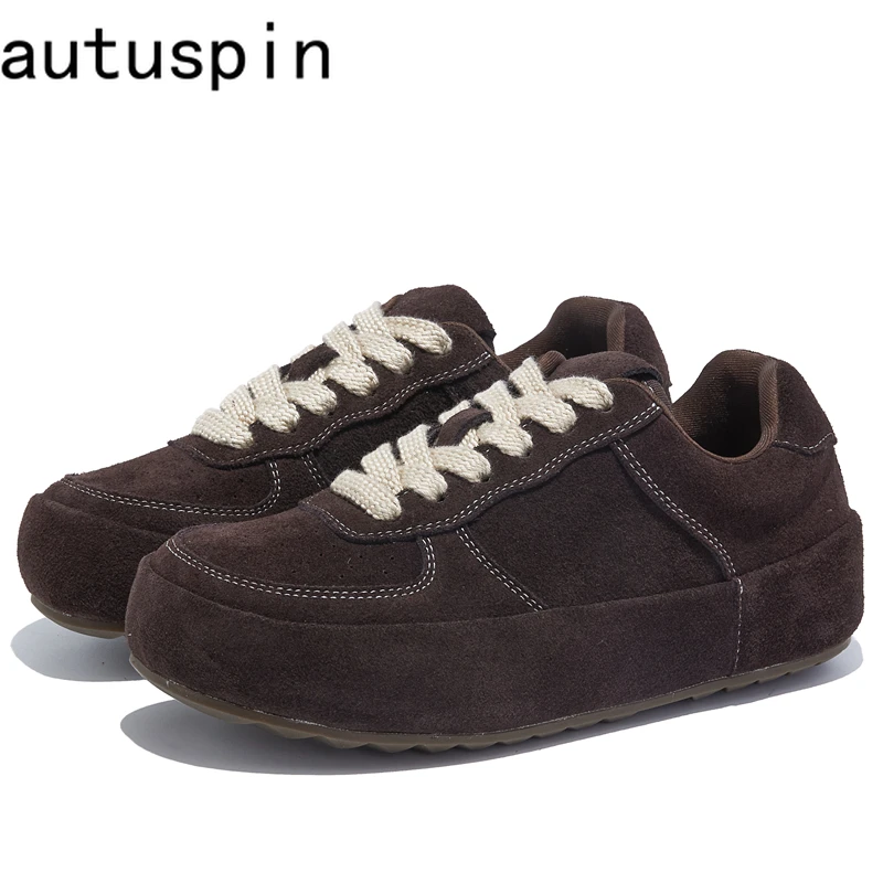 AUTUSPIN Nubuck Cow Leather Loafers Woman Winter Retro Leisure Shoes Female Tide All-match Casual Footwear Size 35-40
AUTUSPIN Nubuck Cow Leather Loafers Woman Winter Retro Leisure Shoes Female Tide All-match Casual Footwear Size 35-40