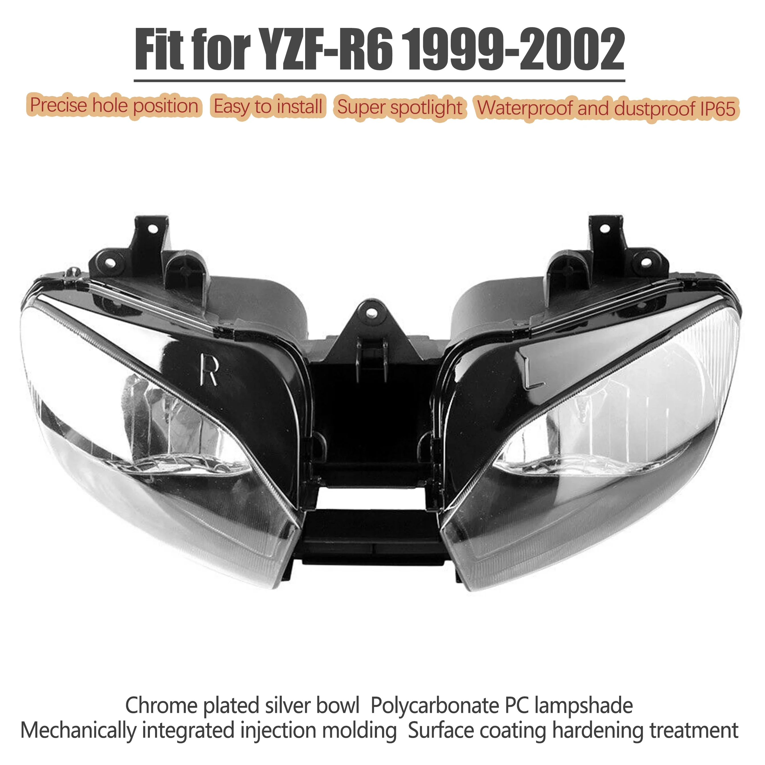 Подходит для YAMAHA 1999 - 2002 YZF-R6 аксессуары для мотоциклов передняя фара в сборе передняя фара YZF R6 600 2000 2001 Передняя фара
Подходит для YAMAHA 1999 - 2002 YZF-R6 аксессуары для мотоциклов передняя фара в сборе передняя фара YZF R6 600 2000 2001 Передняя фара
