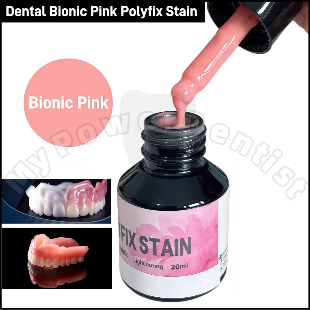 Dental Polyfix Stain Bionic Pink Light Curing Nano Pink Glaze 20ml/Bottle
Dental Polyfix Stain Bionic Pink Light Curing Nano Pink Glaze 20ml/Bottle