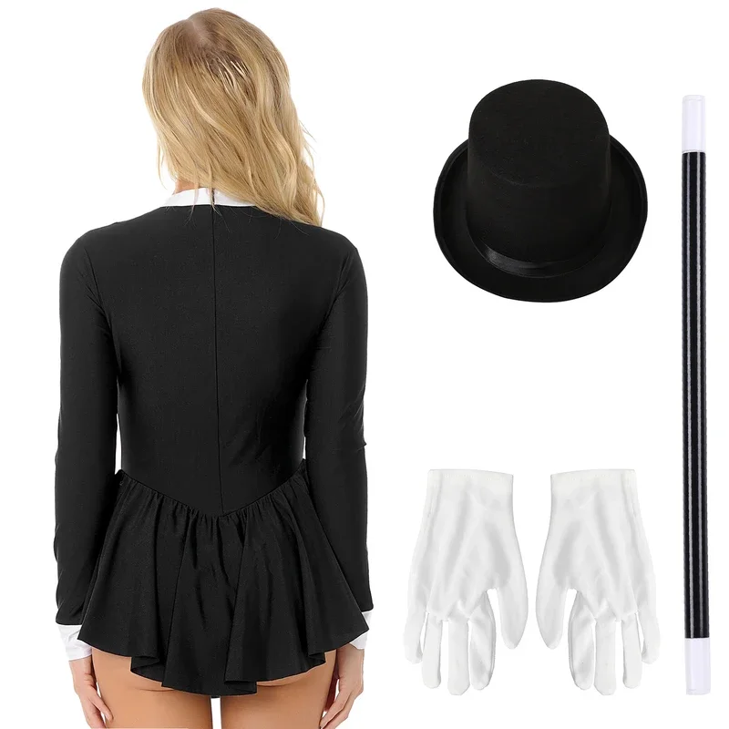 RT01 Women Halloween Party Magician Circus Ringmaster Cosplay Performance Costume Long Sleeve Tuxedo Dress with Magic Wand H&Gf1
RT01 Women Halloween Party Magician Circus Ringmaster Cosplay Performance Costume Long Sleeve Tuxedo Dress with Magic Wand H&Gf1