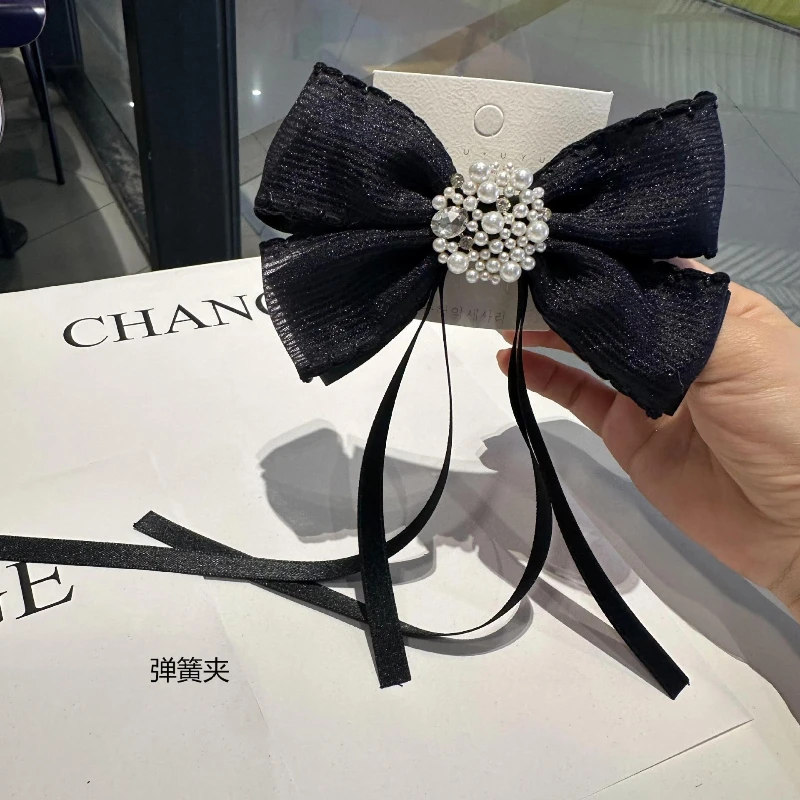 Korean Hair Accessories Lace Ribbon Bow Spring Clip with Pearl Streamer - Sweet Girl's Charming Hair Accessory
Korean Hair Accessories Lace Ribbon Bow Spring Clip with Pearl Streamer - Sweet Girl's Charming Hair Accessory