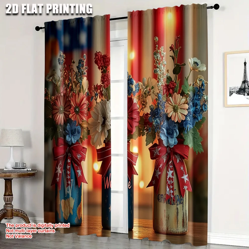 2pcs, Curtains Digital Printed 2D plane printing Patriotic flowers welcome Versatile Durable Polyester (without rod) Decorations
2pcs, Curtains Digital Printed 2D plane printing Patriotic flowers welcome Versatile Durable Polyester (without rod) Decorations