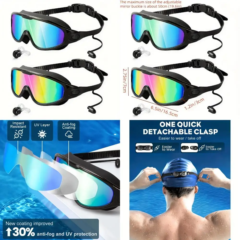 Swim Goggles 2 Pack, Wide View Anti Fog&UVSwimming Goggles For Audlt, No Leaking SwimGlasses For Men Women.Enhanced Anti-Fog Po
Swim Goggles 2 Pack, Wide View Anti Fog&UVSwimming Goggles For Audlt, No Leaking SwimGlasses For Men Women.Enhanced Anti-Fog Po