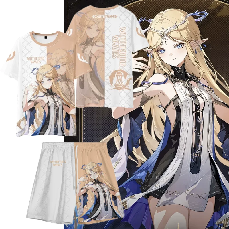 Футболки Cartethyia, комплекты с шортами, популярная игра, спортивный костюм с 3D принтом для косплея, летние мужские и женские комплекты из 2 предметов для бега 
Футболки Cartethyia, комплекты с шортами, популярная игра, спортивный костюм с 3D принтом для косплея, летние мужские и женские комплекты из 2 предметов для бега