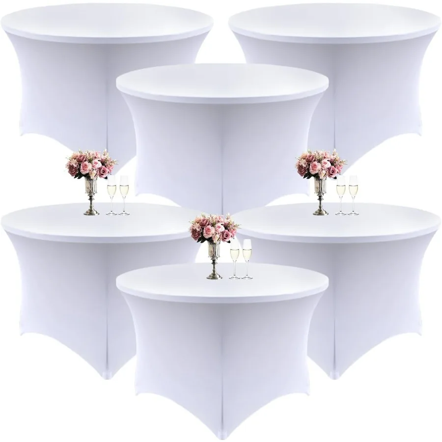 6 Pack - White 60-Inch Diameter x 30-Inch High Round Spandex Tablecloth for 5FT Round Tables|Round Stretchable Table Cover with
6 Pack - White 60-Inch Diameter x 30-Inch High Round Spandex Tablecloth for 5FT Round Tables|Round Stretchable Table Cover with