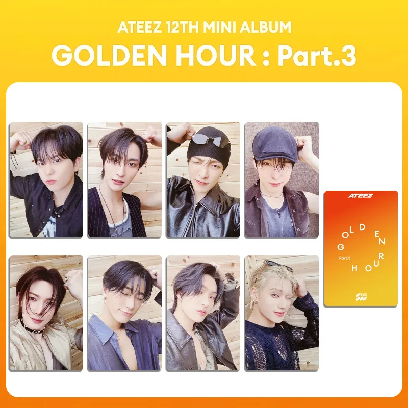 8Pcs/Set Kpop Idol ATEEZ New Album GOLDEN HOUR:Part.3 Photocards HD Printd Lomo Cards Hongjoong Seonghwa Yunho Fans Gifts
8Pcs/Set Kpop Idol ATEEZ New Album GOLDEN HOUR:Part.3 Photocards HD Printd Lomo Cards Hongjoong Seonghwa Yunho Fans Gifts
