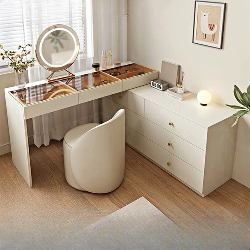 Corner integrated telescopic makeup bedroom ultra-thin dresser
Corner integrated telescopic makeup bedroom ultra-thin dresser